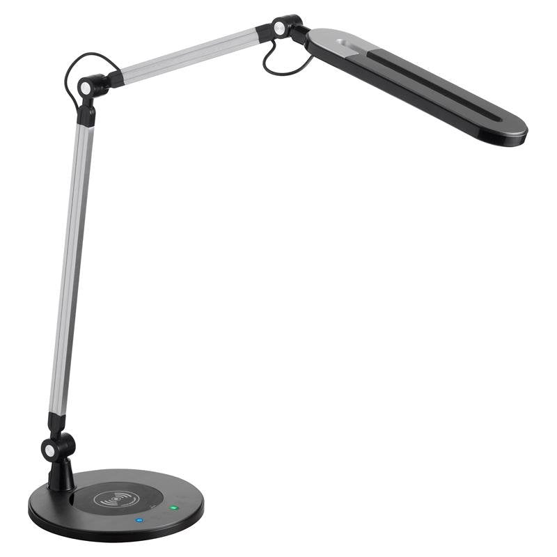 Delta 10W Plastic Table Lamp with Wireless Charger in Black