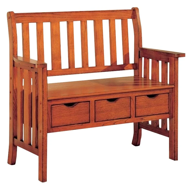 3 Drawer Entryway Bench in Warm Brown