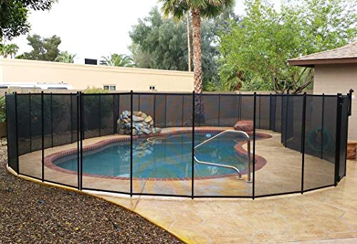 VINGLI Pool Fence 4Ft x 48FtSwimming Pool Fence in Ground Life Saver Fencing, Black