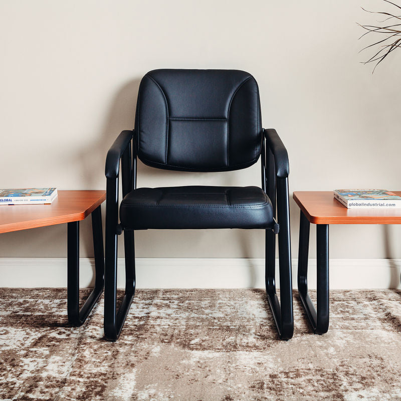 Interion® Bonded Leather Reception Chair