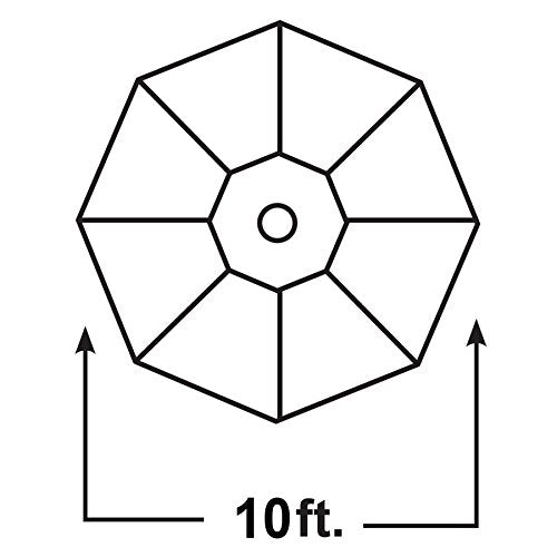Coolaroo 339968, Freestanding Patio, 90% UV Block, Round Two Position Tilt, Mocha 10' Cantilever, Adjustable, Shade Umbrella