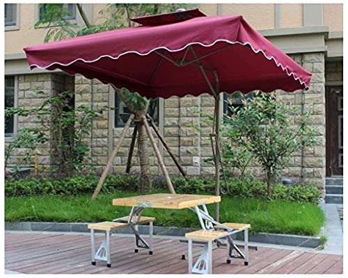 Patio Umbrella Patio Canopy Parasol Outdoor Garden Cantilever 2.2 2.2M Banana Umbrella for Balcony Terrace Beach, Square Offset with Crank and Cross Base GCSQF210526