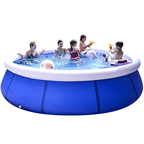 BFCDF Inflatable Paddling Pools for Kids, Large Swimming Pools for Gardens Outdoor Backyard, Sun Protection, Large Capacity, 16 Accessories, for Outdoor Garden,360x76cm