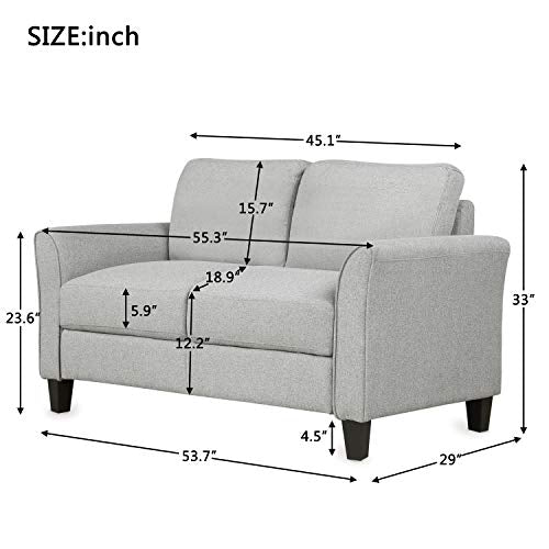 Rhomtree Upholstered Sofa Couch for Living Room Modern Design Couch 53