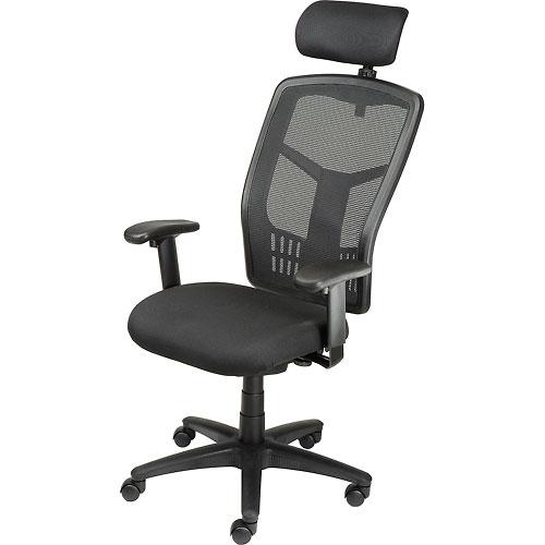 Multifunction Mesh Office Chair with Arms and Headrest - Fabric - Black