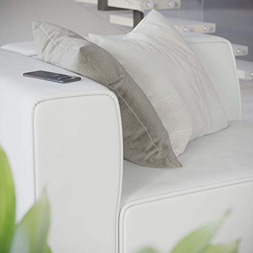 Modway Mingle Vegan Leather Sectional Sofa Left-Arm Chair, White