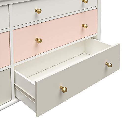 Little Seeds Monarch Hill Poppy White 6, Peach and Taupe Drawers Dresser, Pink