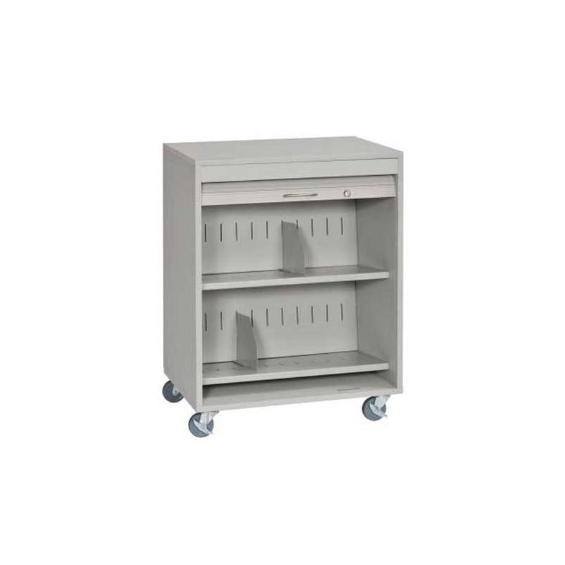 Sandusky Buddy Locking HIPAA Medical Cart with Tambour Door, Platinum
