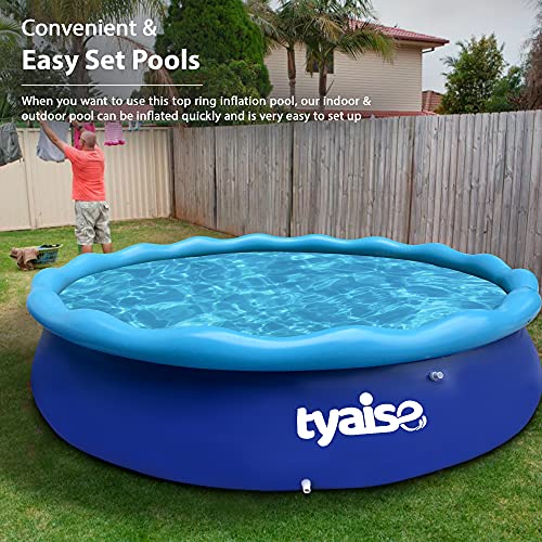 Tyaise 12 ft X 30 Quick Set Inflatable Above Ground Pool. Inflatable Swimming Pools for Kids, Adults and Family. Top Ring Pool Easy to Setup in Backyard and Outdoor (Air Pump+ 600gal Filter Included)