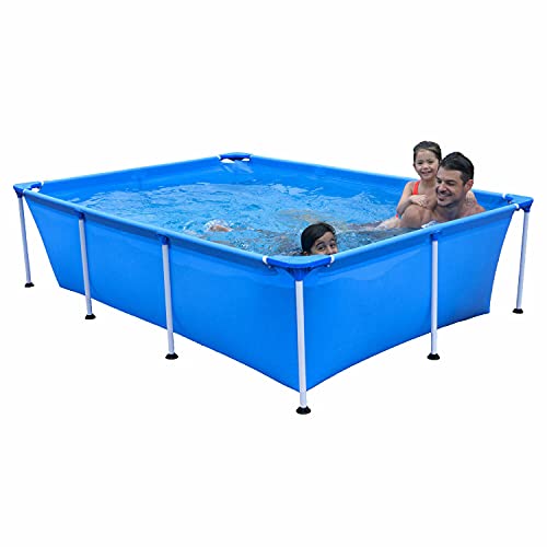 Non-Rusting Durable Steel Frame, Fun in The Sun, Above Ground Rectangular Swimming Pool Heavy-Duty Walls 2-Feet Deep Suitable for Family Kids and Adults, 8.5 X 6 Ft Easy Install No Tools Required