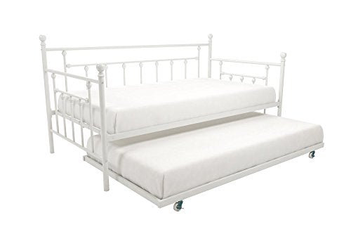 DHP Manila Metal Framed Daybed with Trundle, Twin - White