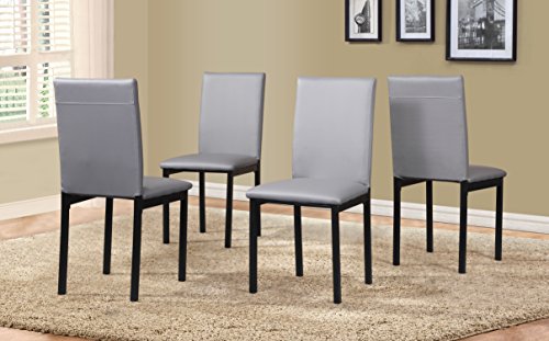 Roundhill Furniture 5 Piece Citico Metal Dinette Set with Laminated Faux Marble Top - Gray