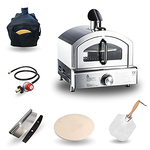 Pizza D'Lite Portable Outdoor Propane Gas Pizza Oven Bundle with 13