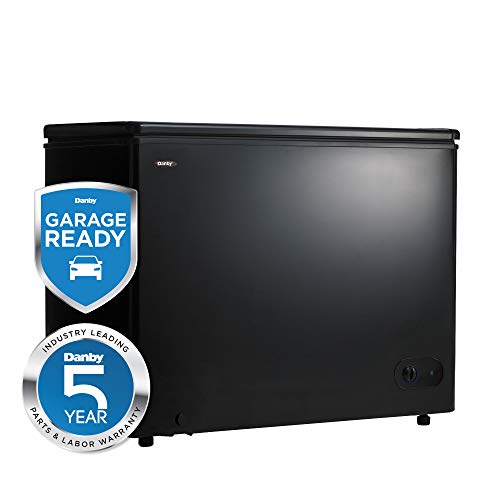 Danby DCF072A3BDB 7.2 Cubic Feet Large Sized Upright Freezer Storage Chest with Manual Defrost for Kitchen, Basement, or Garage, Black