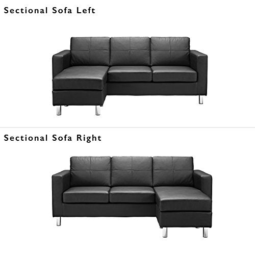 Small Spaces Configurable Sectional Sofa, Black
