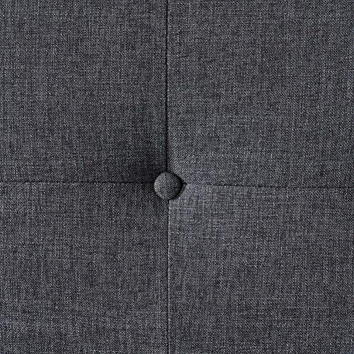 Christopher Knight Home Stormi Mid-Century Modern 2-Piece Fabric Sectional Sofa and Lounge Set, Muted Dark Grey / Walnut