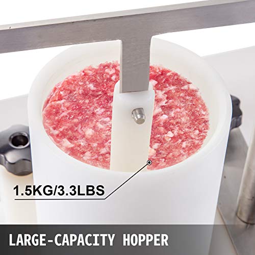 VBENLEM Commercial Burger Patty Maker Dia 55mm/2.15inch and 130mm/5inch Hamburger Press Machine PE Material with Tabletop Fixed Desig, 5inch, White