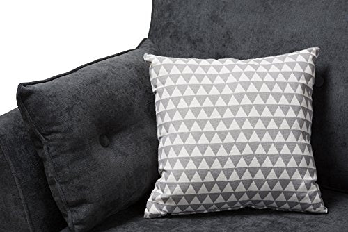 Baxton Studio Manuela Loveseat, Dark Grey