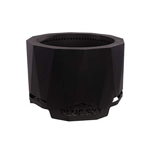 Blue Sky Outdoor Living Blue Sky Outdoor Living 24” Steel Peak Patio Smokeless Fire Pit, Firewood and/or Wood Pellet Burning, Black, AZPFP2416