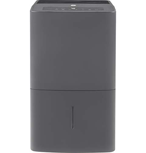 GE Energy Star Portable Dehumidifier 50 Pint | Perfect for Bedroom, Basement & Garage | Ideal for High Humidity Areas | Built-in Pump Eliminates Need to Check Water Levels, Grey