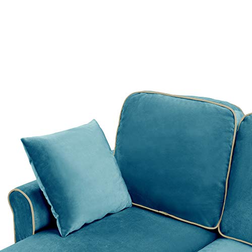 Divano Roma Furniture Madison Sectional, Teal