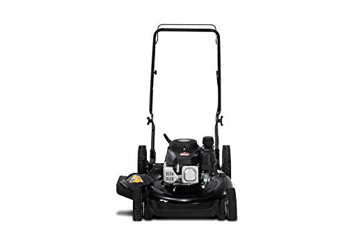Yard Machines 132cc OHV 21-Inch 2-in-1 Gas Powered Walk Behind Push Lawn Mower with High Rear Wheels - Side Discharge and Mulching Capabilities, Black