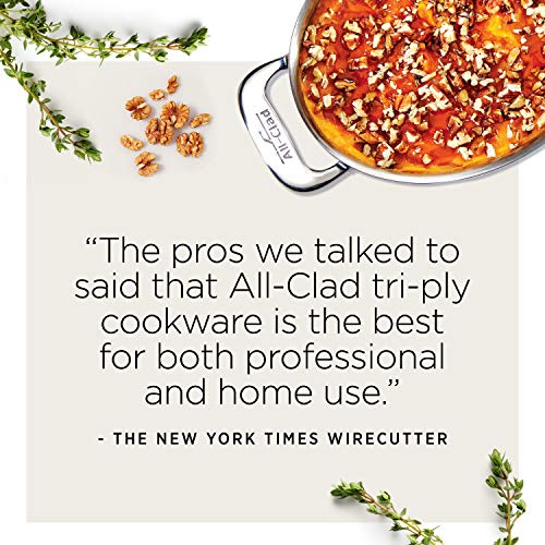 All-Clad D3 Stainless Cookware Set, Pots and Pans, Tri-Ply Stainless Steel, Professional Grade, 10-Piece