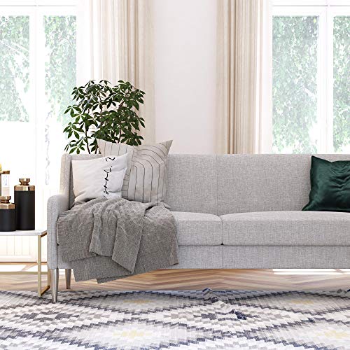 CosmoLiving by Cosmopolitan Virginia Modern Living Room Cushioned Sofa, Light Gray