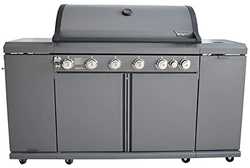 Brand-Man Grills / Six(6) Burner Propane Gas Grill Center & Kitchen Island