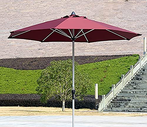 Patio Umbrella Garden Patio Parasol Round Courtyard Garden Umbrella, Garden Deck Backyard Beach Balcony Lawn GCSQF210525(Color:Red;Size:2.5x2.7m)