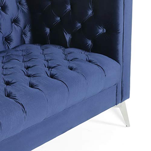 Christopher Knight Home Hillel Sofas, Midnight Blue, Silver