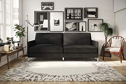 DHP Pembroke Convertible Futon Sofa Bed, Grey Linen
