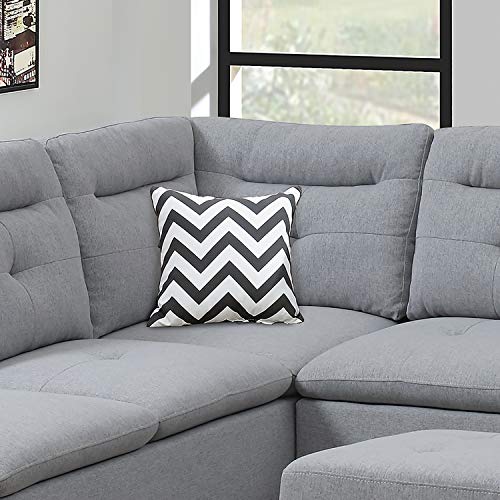 Bobkona Sectional Sofa Set Grey
