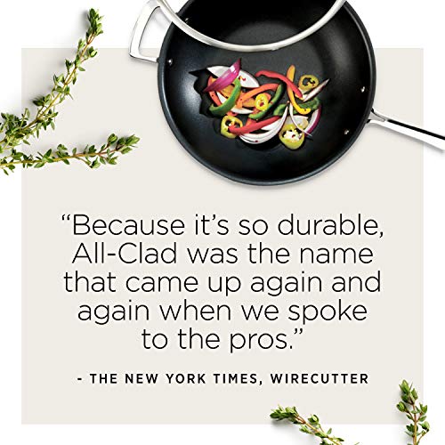 All-Clad Essentials Nonstick Hard Anodized Cookware Set, 10-Piece, Black