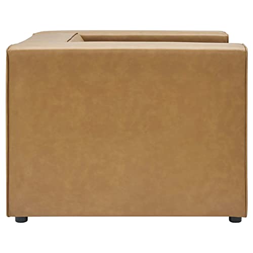 Modway Mingle Vegan Leather Lounge Armchair, Tan