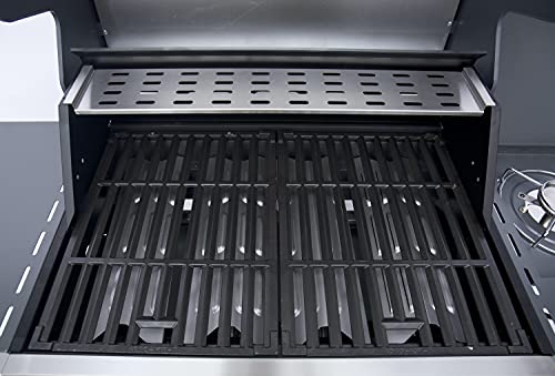 Grilled Delicacy Gas Grill 4-Burner Stainless Steel Liquid Propane Grill, Movable BBQ Grills with Side Burner