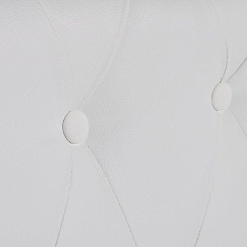 Unfade Memory Simple and Stylish Chesterfield Sofa Artificial Leather Suitable for Any Decoration (2-Seater, White)