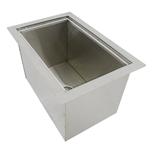 SUNSTONE B-IC14 Over/Under Height Single Basin Insulated Wall Ice Chest with Cover, 14