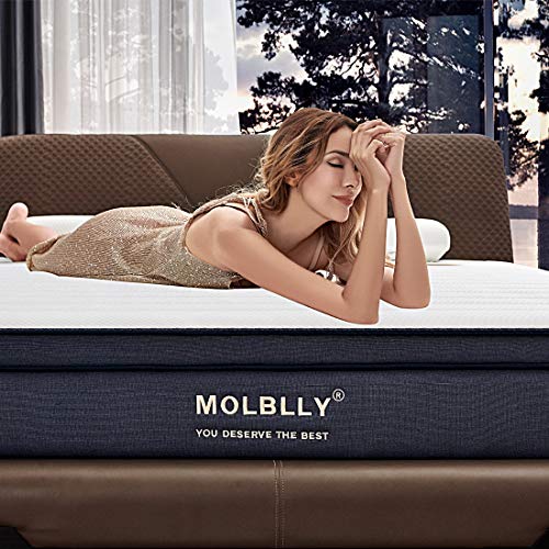 Full Mattress, Molblly 12 inch Individually Wrapped Coils Innerspring Mattress, Pocket Spring Hybrid Mattresses Full Size