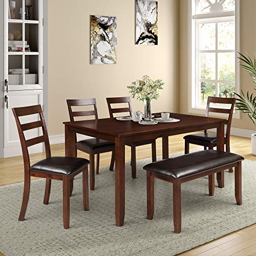Harper & Bright Designs Upholstered Dining Bench Dining Room Table Bench (Espresso)