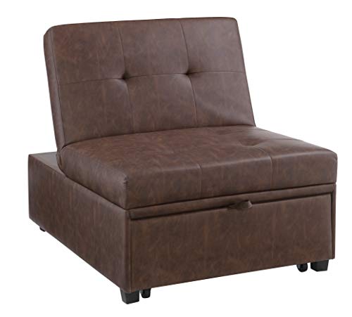 Powell Marnie Brown Faux Leather Sofa Bed