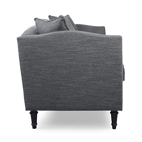 Christopher Knight Home Austell 3 Seater Sofa, Charcoal + Dark Brown