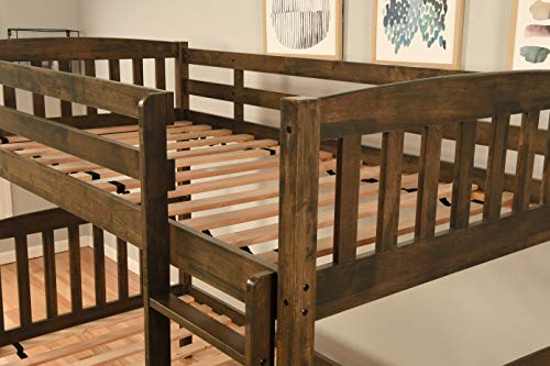 Kodiak Furniture Claire Bunk Bed, Twin, Rustic Walnut Finish