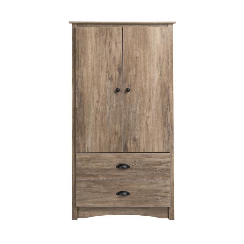 2 Door Armoire in Drifted Gray