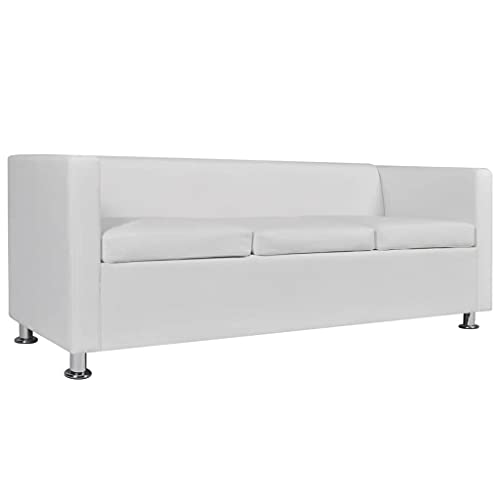 vidaXL vidaXL Sofa Set 2-Seater and 3-Seater White Faux Leather