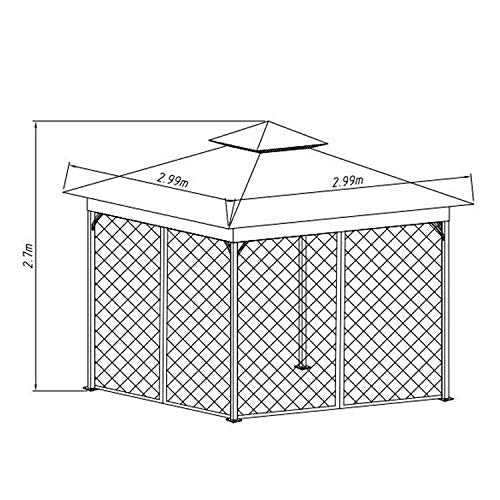 SUNA OUTDOOR 10 x 10 ft Gazebo Canopy Outdoor Shelter, Heavy Duty, Commercial Instant with Mosquito Netting, Beige