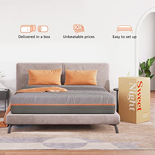 Full Size Mattress, Sweetnight 10 inch Gel Memory Foam Mattress with Three Firmness Levels from Soft to Firm, Gel Infused for Cool Sleep and Spinal Support, Flippable Bed Mattress in a Box, Whisper