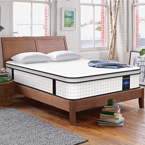Inofia Queen Mattress,10 Inch Cool Memory Foam Innerspring Hybrid Mattress in a Box, Breathable Comfortable Mattress for Sleep Supportive & Pressure Relief, Queen Size