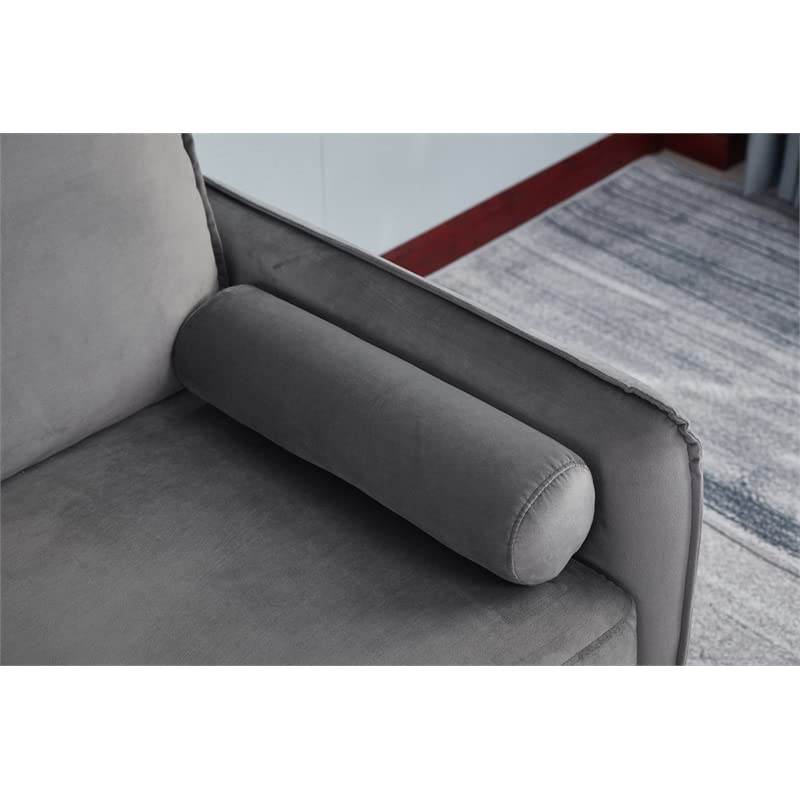 Kingway Furniture Baron Velvet Living Room Sofa in Gray