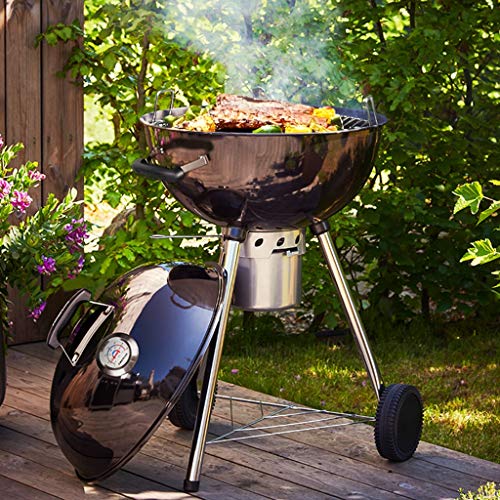 HYAN Barbecue Grill Charcoal Grill 22 Inch,Indoor/Outdoor Wild Barbecue Grill Smoked Stove with Lid and Wheels for Camping Picnic Roast Meat Party Barbecue Shelves